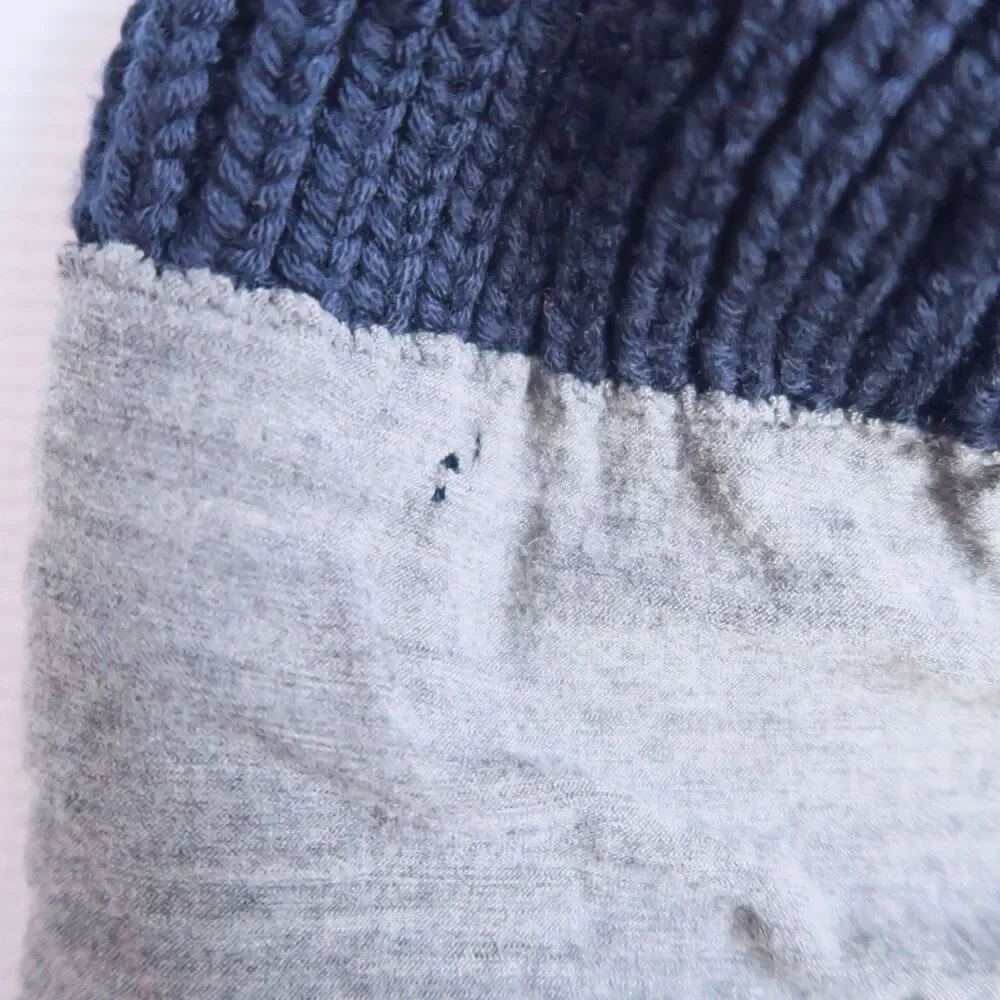 ICEBREAKER Blue Zig Pom Beanie One Size Wool Blend Winter Hat Lined Outdoor